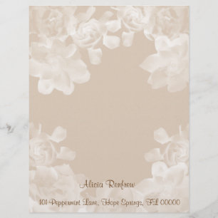 Vintages Gardenia-Briefkopf-Briefpapier Briefbogen