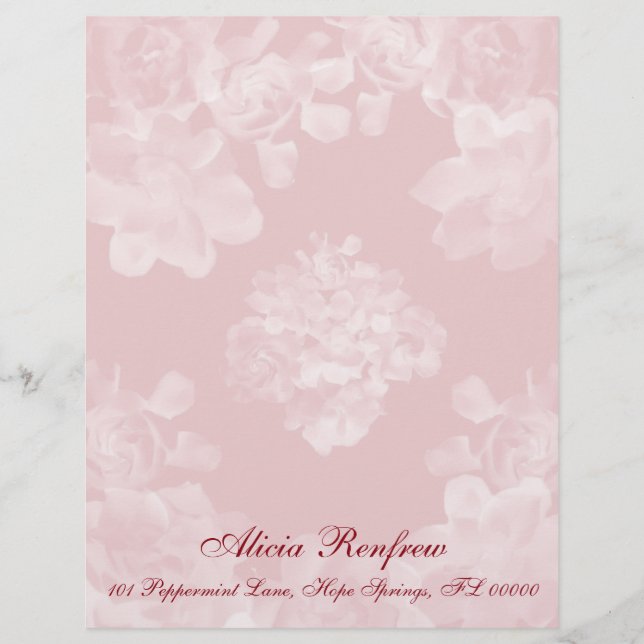Vintages Gardenia-Briefkopf-Briefpapier Briefkopf (Vorderseite)