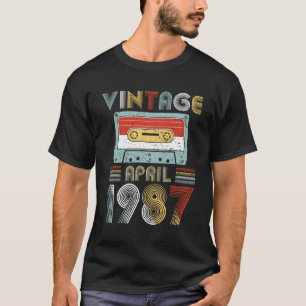 Vintages Geburtstags-Kassetten-Band im April 1987 T-Shirt