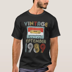 Vintages Geburtstags-Kassetten-Band im September T-Shirt