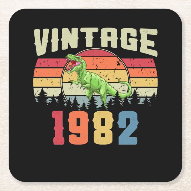 Vintages Geburtstagsgeschenk 1982 Rechteckiger Pappuntersetzer (Vorderseite)