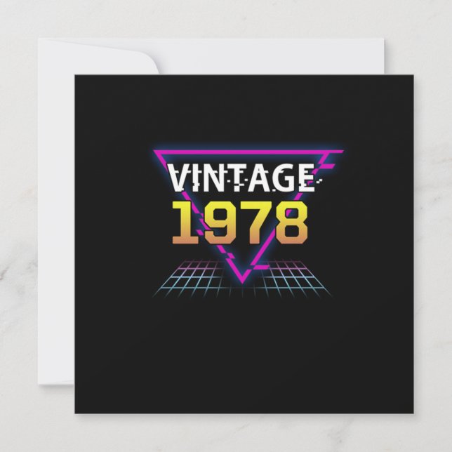 Vintages Geburtstagsgeschenk von Retrowave 1978 Einladung (Vorderseite)