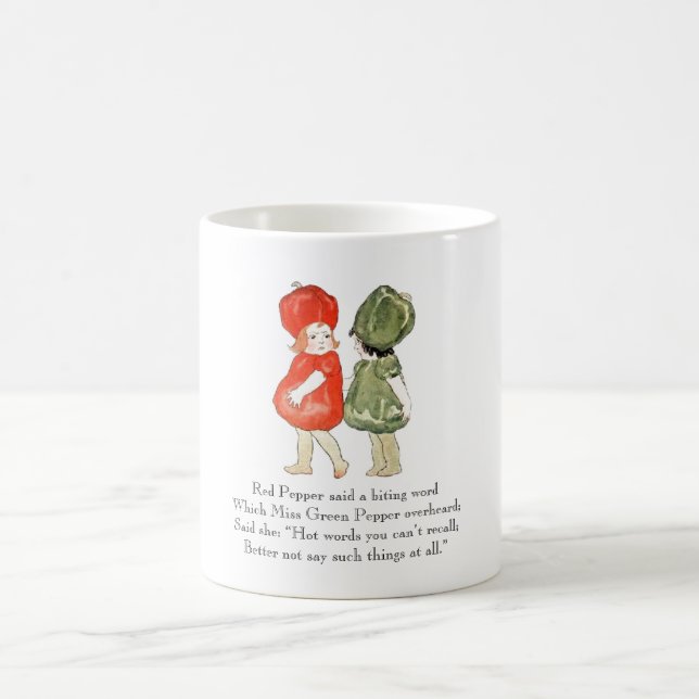 Vintages Gedicht Roter Pfeffer Niedliche Kinder Ge Kaffeetasse (Mittel)