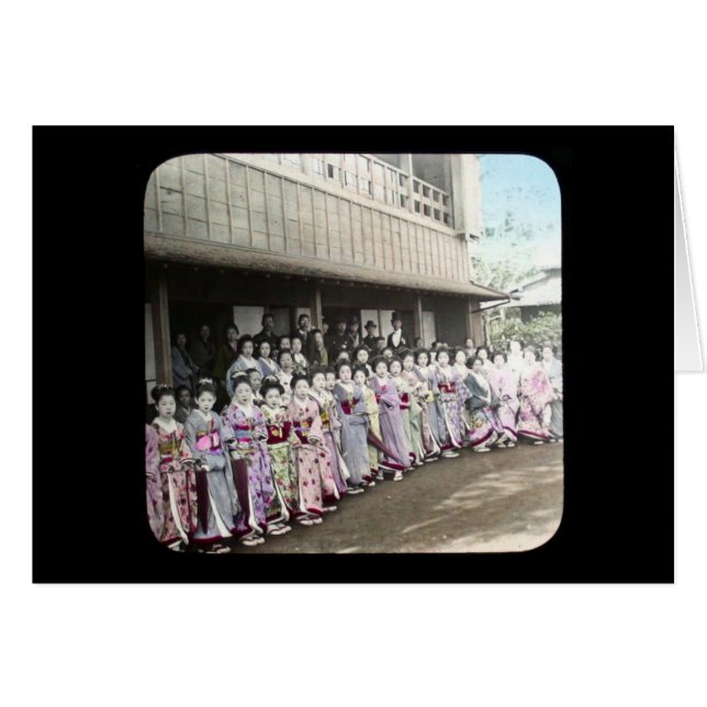 Vintages Geisha-magische Laternen-Dia (Vorderseite (Horizontal))