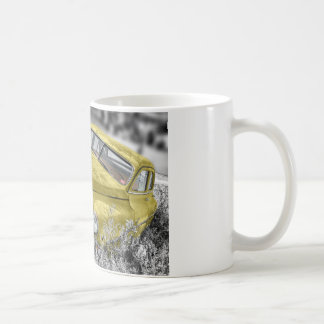 Vintages gelbes klassisches Auto Kaffeetasse