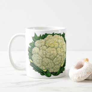 Vintages Gemüse Gemüse Veggies Blumenkohl Kaffeetasse