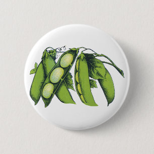 Vintages Gemüse; Limabohnen, Bio landwirtschaftlic Button