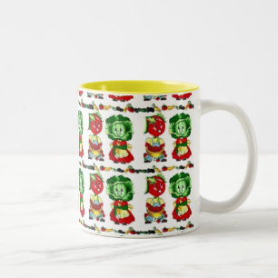 Vintages Gemüsesuch Zweifarbige Tasse