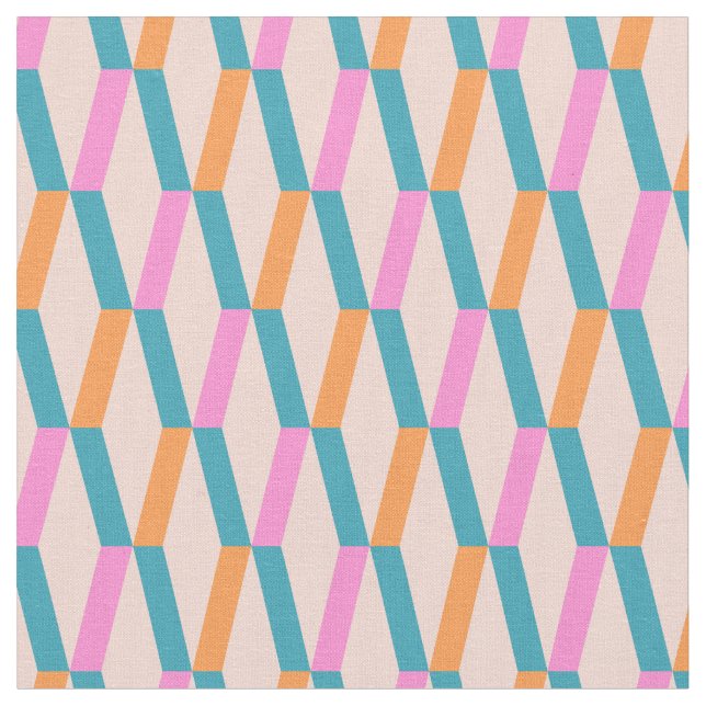 Vintages geometrisch abstraktes Farbmuster Stoff (Nahaufnahme)