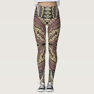 Vintages geometrisches Boho-Muster Leggings