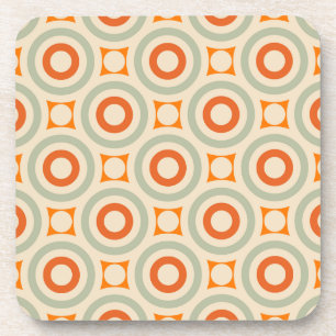 Vintages geometrisches Kreis-Muster Getränkeuntersetzer