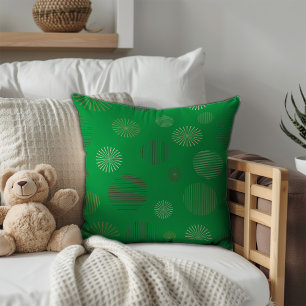 Vintages geometrisches Kreismuster grün Kissen