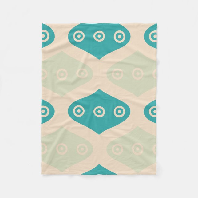 Vintages geometrisches Muster Fleecedecke (Vorderseite)