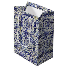 Vintages geometrisches Muster Mittlere Geschenktüte