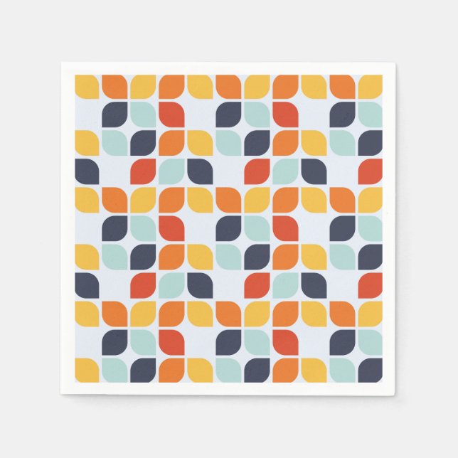 Vintages geometrisches Muster Serviette (Vorderseite)