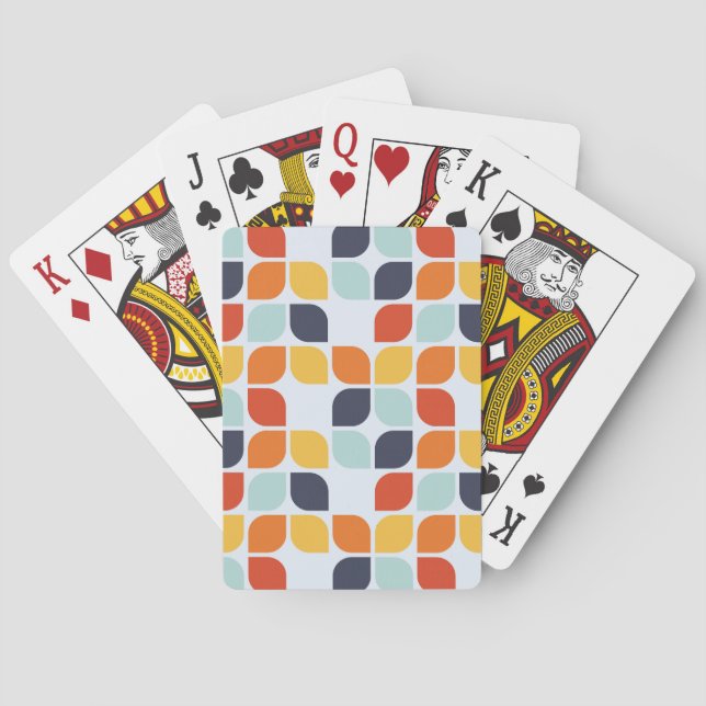 Vintages geometrisches Muster Spielkarten (Rückseite)