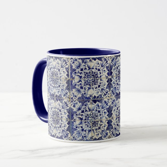 Vintages geometrisches Muster Tasse (Vorderseite Links)