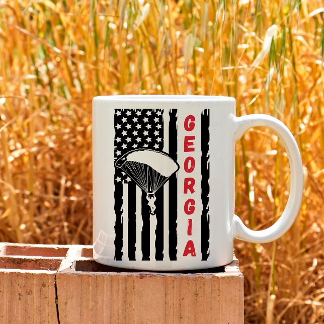 Vintages Georgia Paragliding Skydiving Parachuting Kaffeetasse (Von Creator hochgeladen)