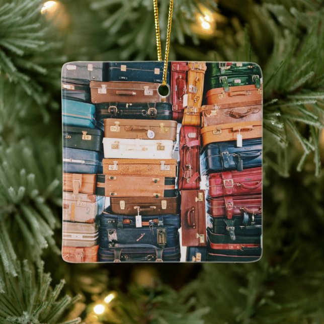 Vintages Gepäck Keramikornament (Baum)