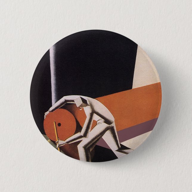 Vintages Geschäft, Art-Deco-Stoffe und Textilien Button (Vorderseite)