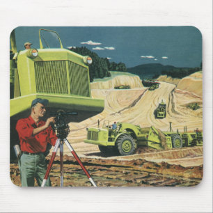 Vintages Geschäft, Baustelle mit Umfrage Mousepad