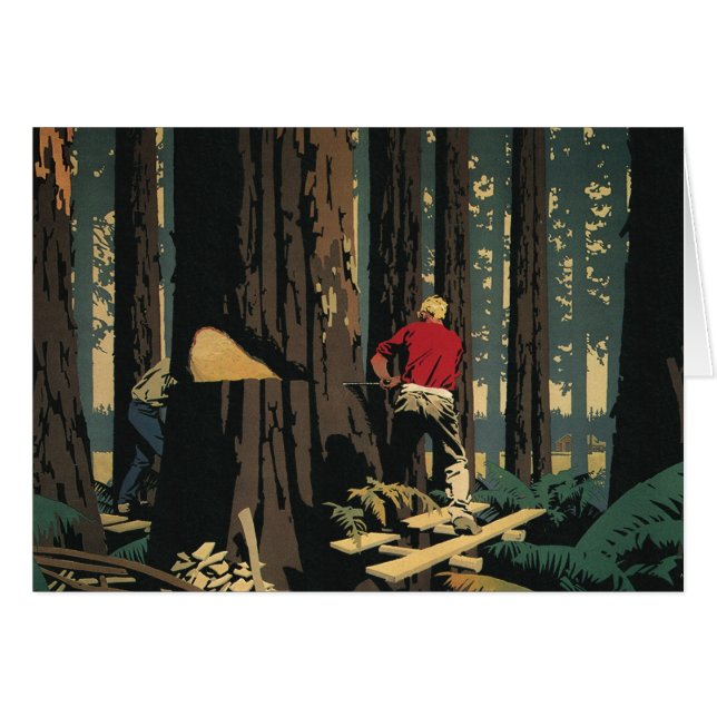 Vintages Geschäft, Holzindustrie, Redwood-Wald (Vorderseite (Horizontal))