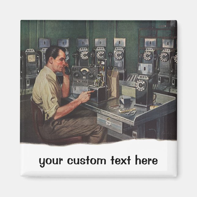 Vintages Geschäft, Lohn-Telefon-Telefon-Schlosser Magnet (Vorne)