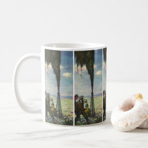 Vintages Geschäft, Öl gut mit den Arbeitnehmern gi Kaffeetasse