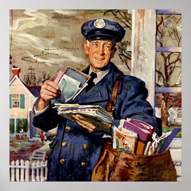 Vintages Geschäft, Postbote Poster (Vorne)