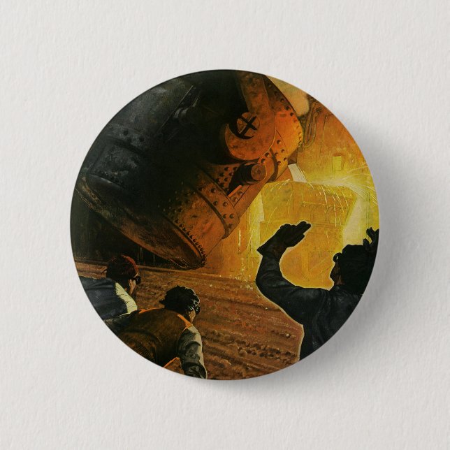 Vintages Geschäft, Stahlindustrie Button (Vorderseite)
