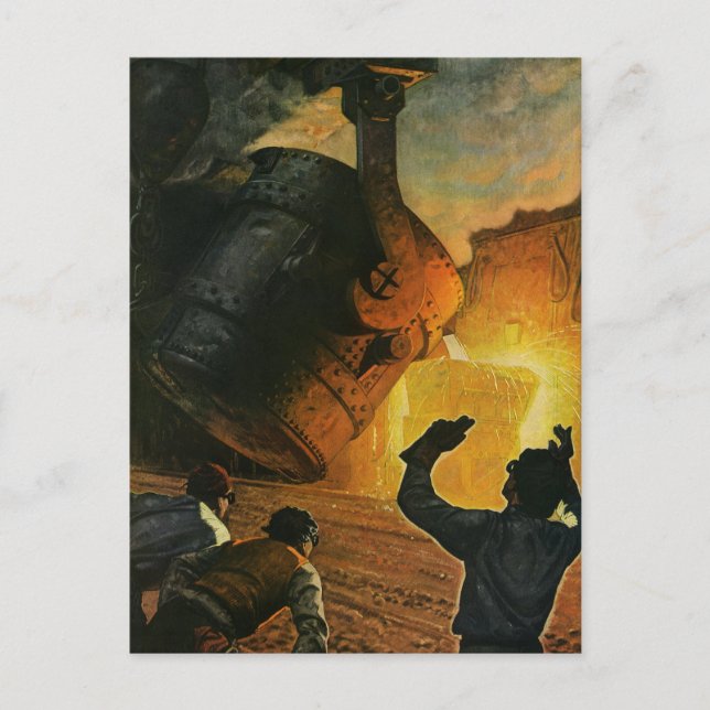 Vintages Geschäft, Stahlindustrie Postkarte (Vorderseite)