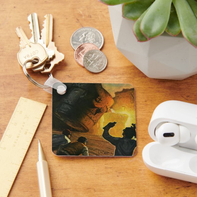 Vintages Geschäft, Stahlindustrie Schlüsselanhänger (Schreibtisch)