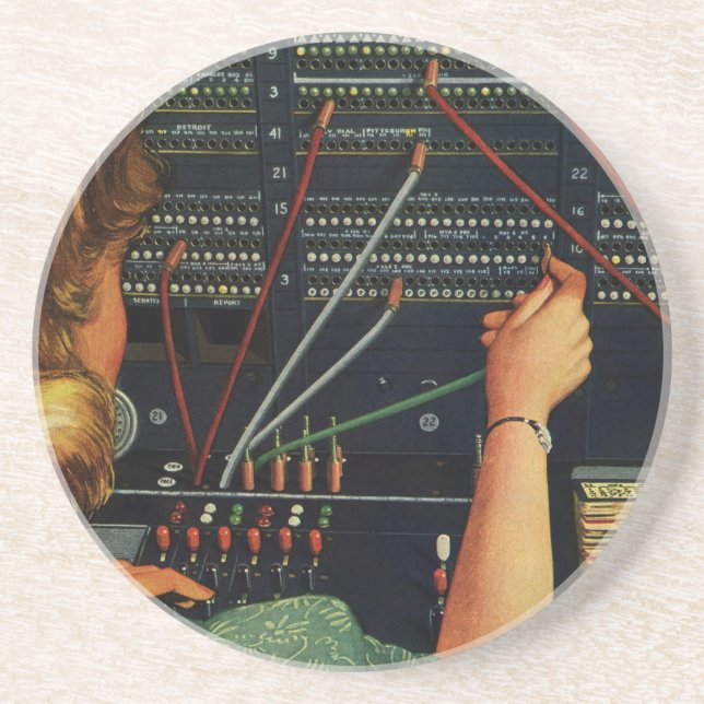 Vintages Geschäft, Telefonschalter Getränkeuntersetzer (Vorne)