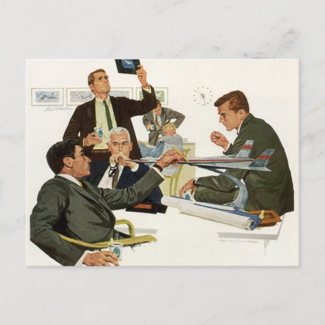 Vintages Geschäft, Treffen der Führungskräfte Postkarte (Vorderseite)