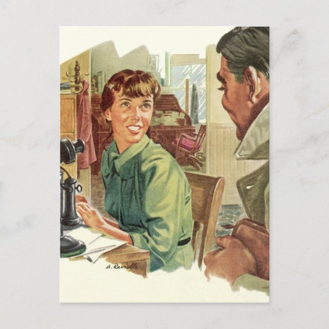 Vintages Geschäftsbüro, Vorstandsvorsitzender und  Postkarte (Vorderseite)