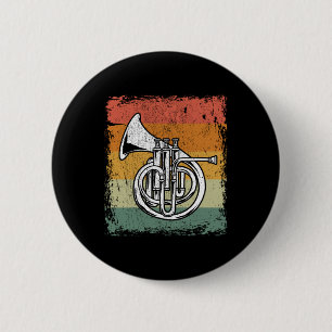 Vintages Geschenk für das Horn von Musik Button