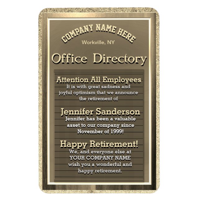 Vintages Geschenk für Golden Sign Retirement Magnet (Vertikal)