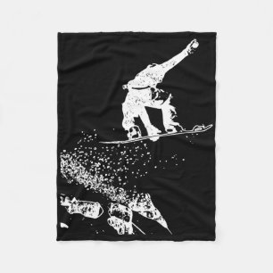 Vintages Geschenk für Snowboarder Wintersport Desi Fleecedecke