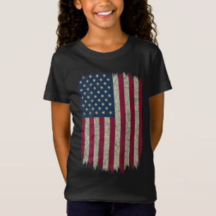 Vintages gestörtes Design der amerikanischen Flagg T-Shirt