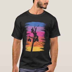 Vintages gestörtes Lineman Power Pole Cable Linema T-Shirt