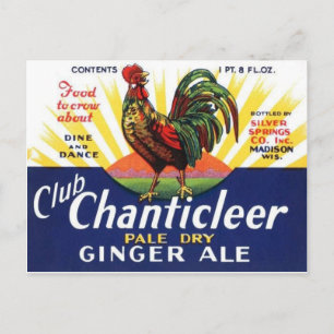 Vintages Getränke-Etikett Postkarte