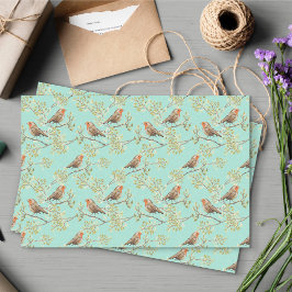 Vintages gezeichnetes europäisches Vogelmuster Seidenpapier