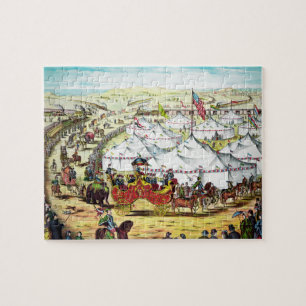 Vintages Gibson-Zirkus-Kunst-Puzzlespiel