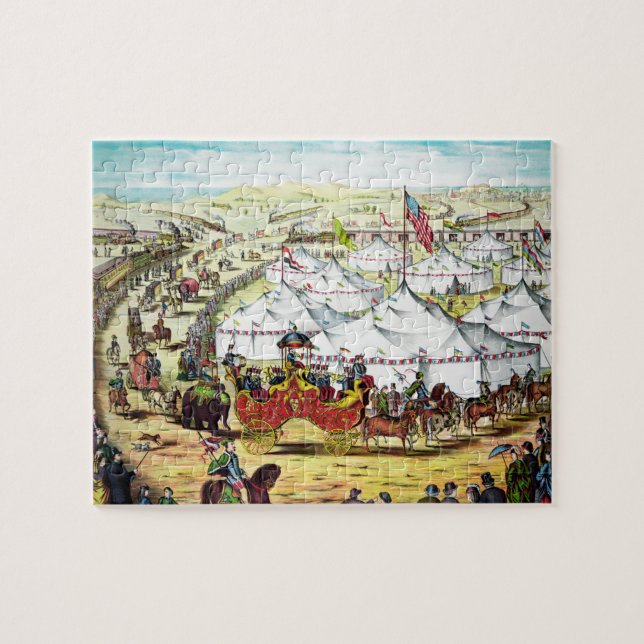 Vintages Gibson-Zirkus-Kunst-Puzzlespiel (Horizontal)