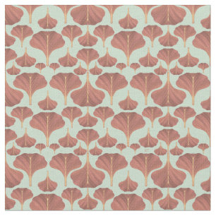 Vintages Gingko Minze Floral Muster  Stoff