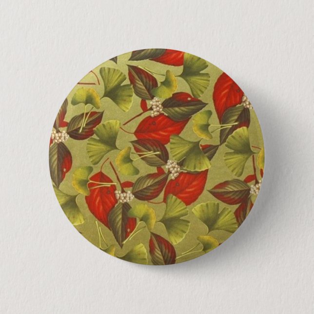 Vintages Ginkgo Button (Vorderseite)
