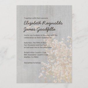 Vintages Gipskraut Hochzeitsempfang Einladung