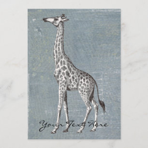 Vintages Giraffe Einladung