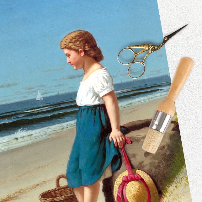 Vintages Girl Beach Tissue Paper Seidenpapier (Von Creator hochgeladen)