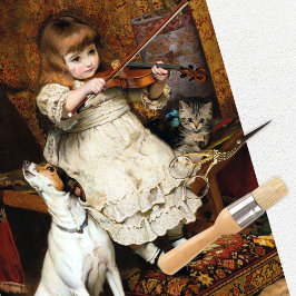 Vintages Girl Hund Cat Tissue Paper Seidenpapier